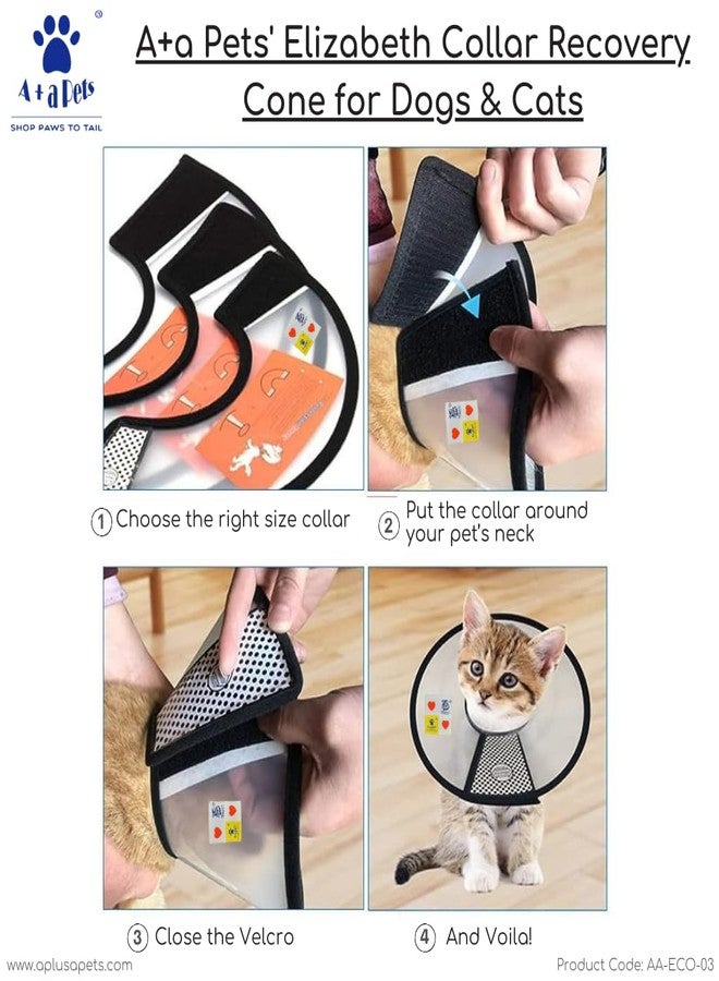 A+a Pets' Elizabeth Collar - Swift Heal Recovery Cone for Dogs and Cats - Prevents Biting and Licking of Open Wounds | Faster Post Surgery (Size-4) - Image 2